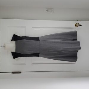 NWT, ARMANI EXCHANGE Faux Leather Trim Gray Dress - Small